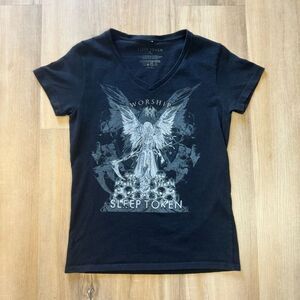 Sleep Token Women’s Black V Neck Worship Shirt Size Small Back To Eden Vessel